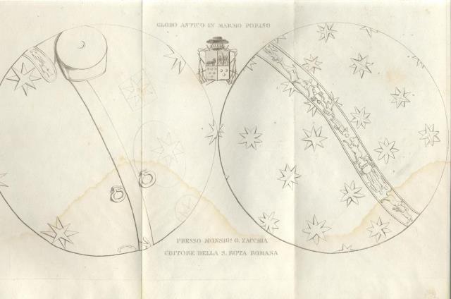 NOTA INTORNO UN'ANTICO GLOBO CELESTE SCOLPITO IN MARMO PORINO. Conservato …
