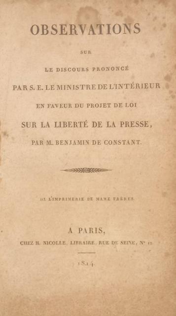 OBSERVATIONS SUR LE DISCOURS PRONUNCÉ PAR S. E. LE MINISTRE …
