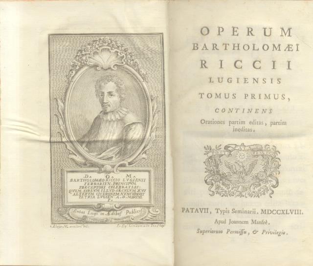 OPERUM BARTHOLOMAEI RICCII LUGIENSIS.