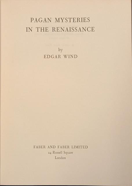 PAGAN MYSTERIES IN THE RENAISSANCE.