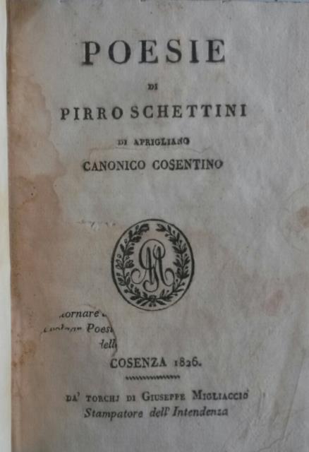 POESIE DI PIRRO SCHETTINI CANONICO COSENTINO.