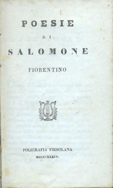 POESIE DI SALOMONE FIORENTINO.