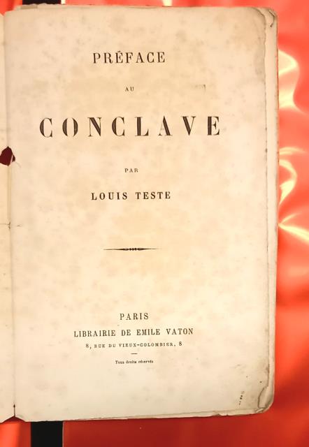 PRÉFACE AU CONCLAVE.