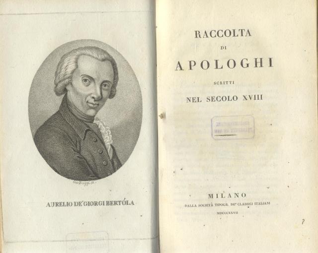RACCOLTA DI APOLOGHI SCRITTI NEL SECOLO XVIII.