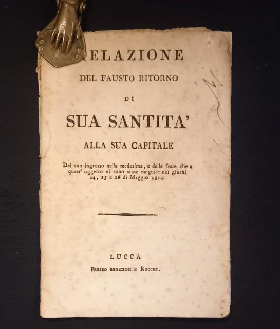RELAZIONE DEL FAUSTO RITORNO DI SUA SANTITÀ ALLA SUA CAPITALE. …