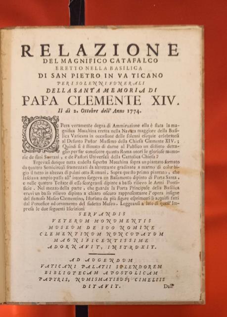 Relazione del magnifico catafalco eretto nella Basilica di San Pietro …