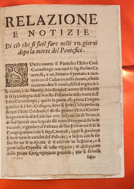 RELAZIONE E NOTIZIE DI CIO’ CHE SI SUOL FARE NELLI …