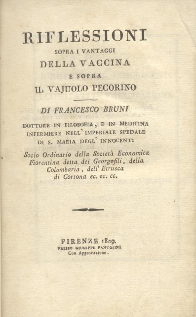 RIFLESSIONI SOPRA I VANTAGGI DELLA VACCINA E SOPRA IL VAJUOLO …