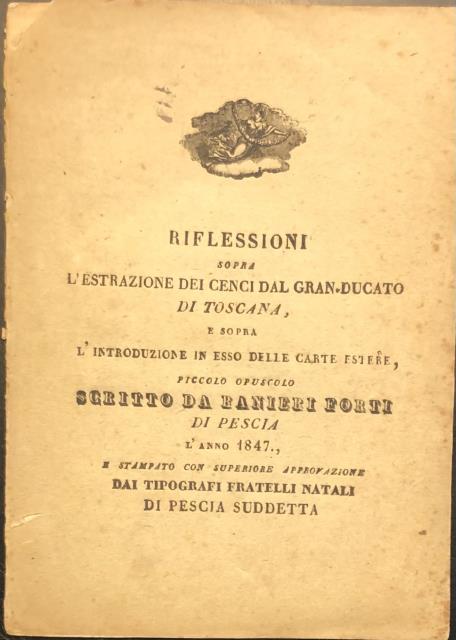RIFLESSIONI SOPRA L'ESTRAZIONE DEI CENCI DEL GRAN-DUCATO DI TOSCANA, E …