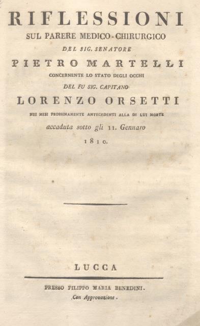 RIFLESSIONI SUL PARERE MEDICO - CHIRURGICO DEL SIG. SENATORE PIETRO …