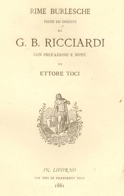 RIME BURLESCHE EDITE ED INEDITE. Con prefazione e note di …