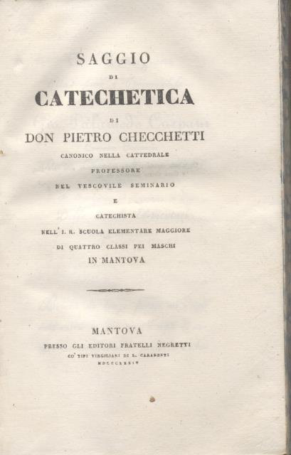 SAGGIO DI CATECHETICA.