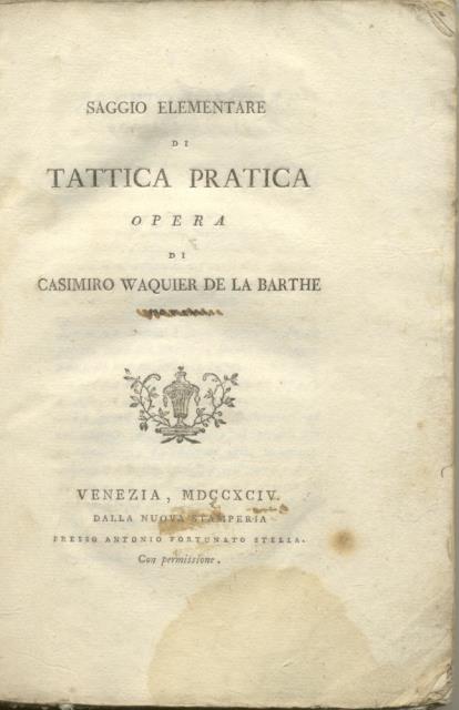 SAGGIO ELEMENTARE DI TATTICA PRATICA.