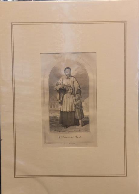 SAN VINCENZO DE PAOLI. Incisione originale Vincenzo Ferreri tratta da …