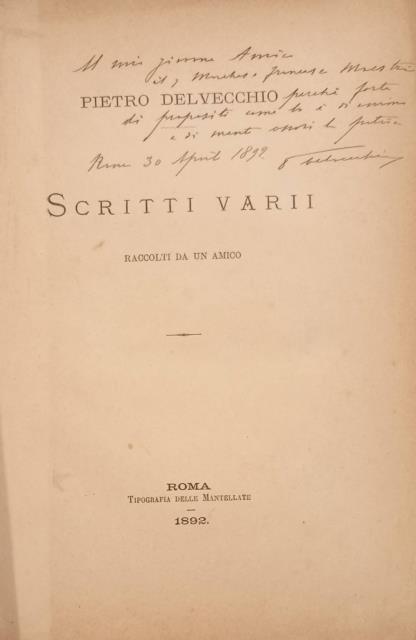 SCRITTI VARI. Raccolti da un amico.