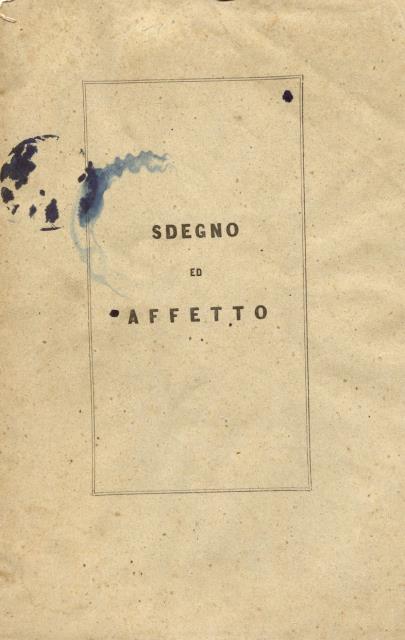 SDEGNO ED AFFETTO. Sonetti.