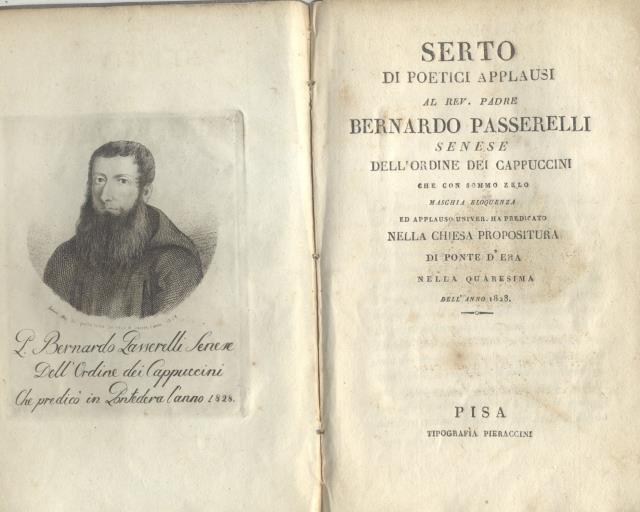 SERTO DI POETICI APPLAUSI AL REV. PADRE BERNARDO PASSERELLI, SENESE, …