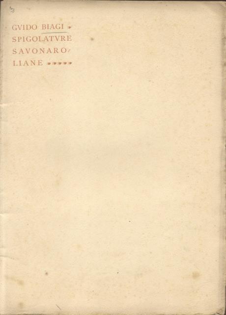 SPIGOLATURE SAVONAROLIANE. Per le nozze di Enrico Rostagno e Maria …