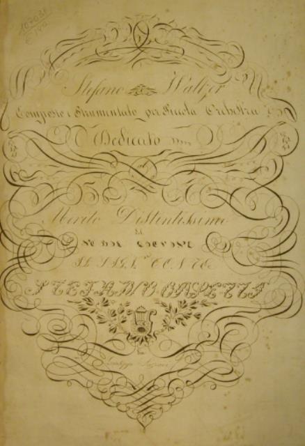 STEFANO WALZER. Composto e strumentato per Piccola Orchestra e dedicato …