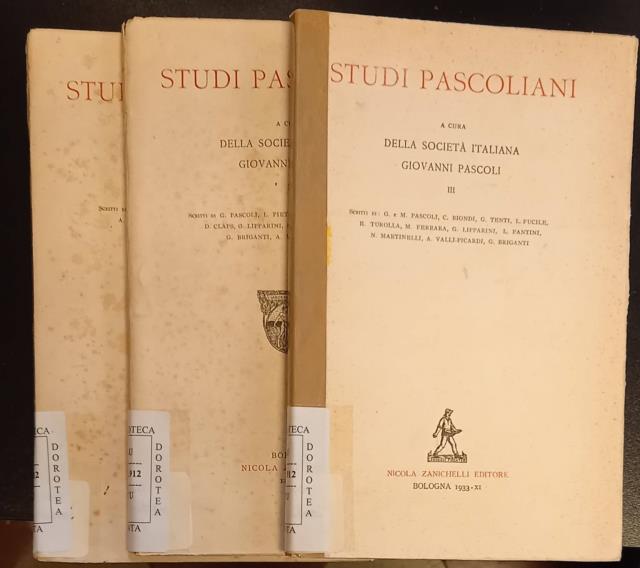 STUDI PASCOLIANI. Fascicoli n°1, n°2 e n°3. 1927-1933.