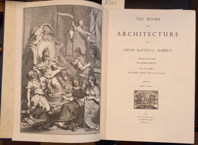 TEN BOOKS ON ARCHITECTURE. Translated into Italian by Cosimo Bartoli …