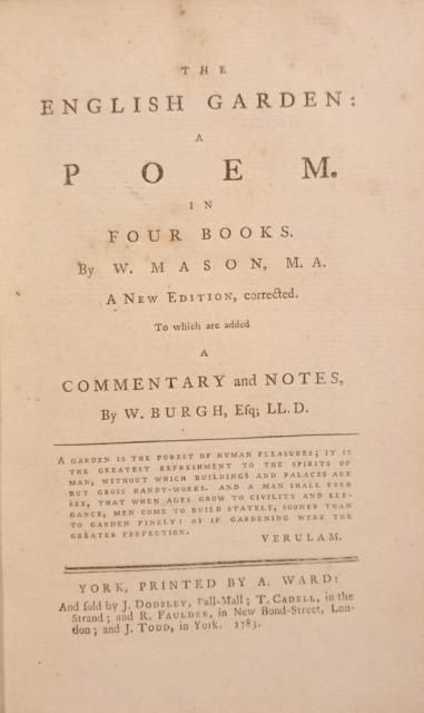 THE ENGLISH GARDEN. A Poem in four books. A New …