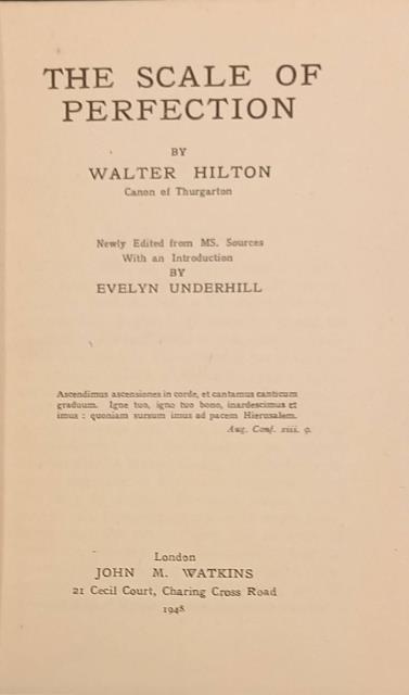 THE SCALE OF PERFECTION. Newly edited from Ms. Sources. With …