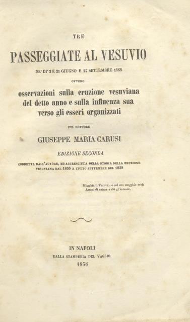 TRE PASSEGGIATE AL VESUVIO NE' DI' 3 E 21 GIUGNO …