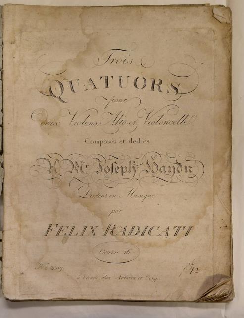 TROIS QUATUORS POUR DEUX VIOLONS, ALTO ET VIOLONCELLE. Composés et …