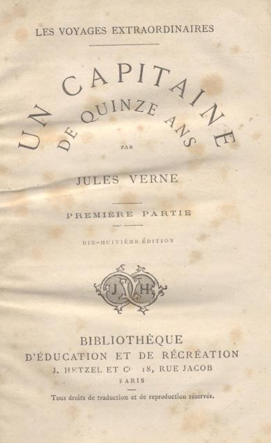 UN CAPITAINE DE QUINZE ANS. Da "Les Voyages Extraordinaires". 1880 …