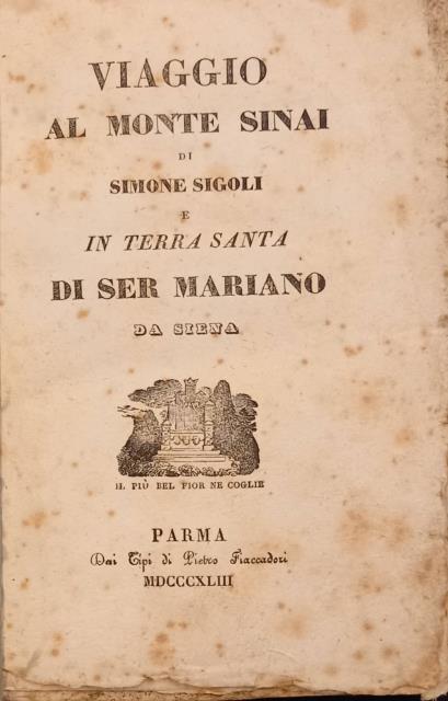 VIAGGIO AL MONTE SINAI, Castigato, corretto, ed accresciuto di note …