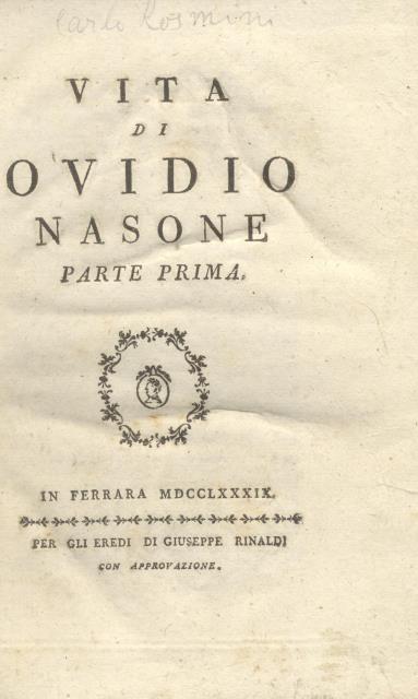 VITA DI OVIDIO NASONE.