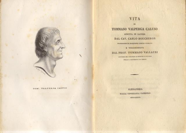 VITA DI TOMMASO VALPERGA CALUSO. Scritta in Latino da Carlo …