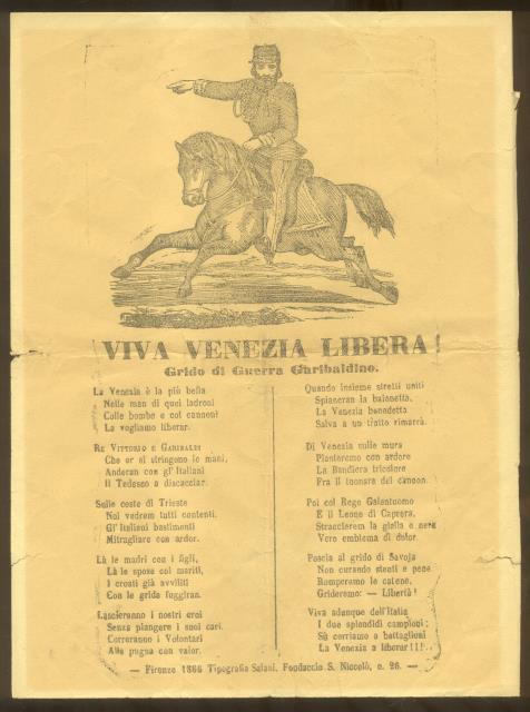 VIVA VENEZIA LIBERA!. Grido di Guerra Garibaldino.