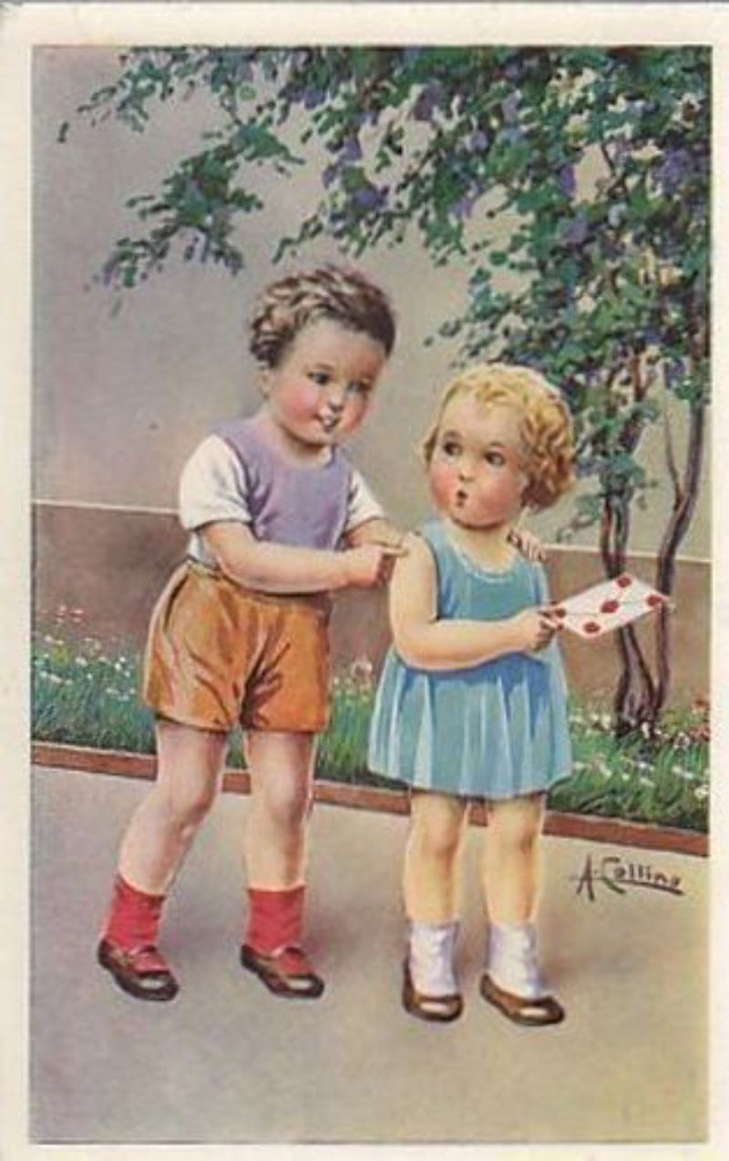 A COLLINO BAMBINI Cartolina Vintage A Colori Non Viaggiata Illustrata …