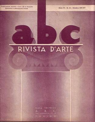 ABC Rivista d'arte anno VI n 10 ottobre 1937 Jacopo …