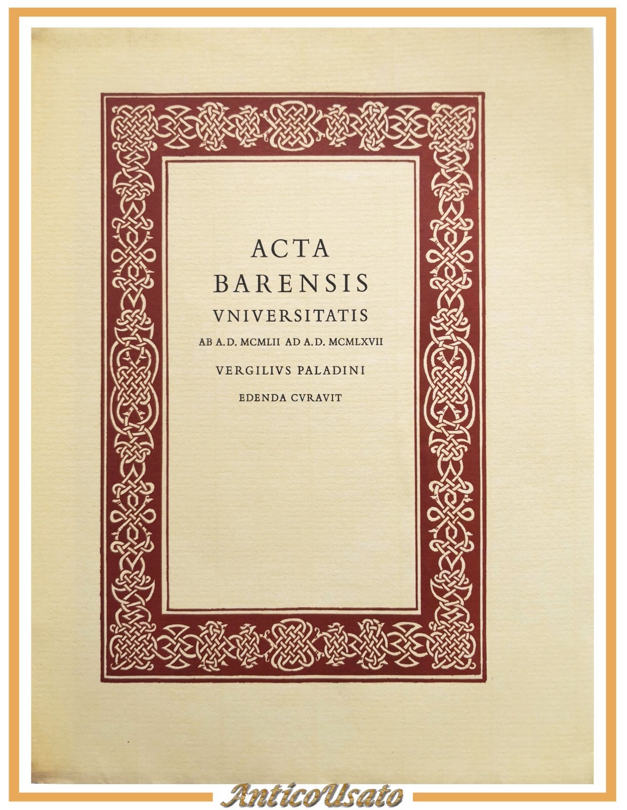 ACTA BARENSIS UNIVERSITATIS di Vergilivs Paladini 1967 Adriatica 1952 1967 …