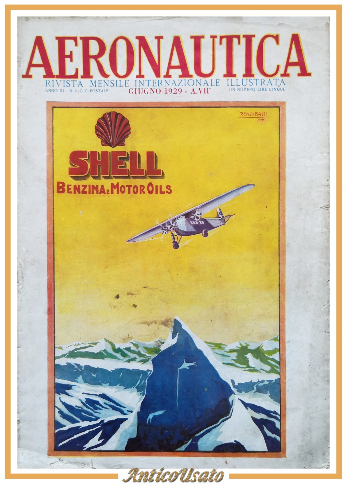 AERONAUTICA giugno 1929 rivista mensile internazionale illustrata aerei volo