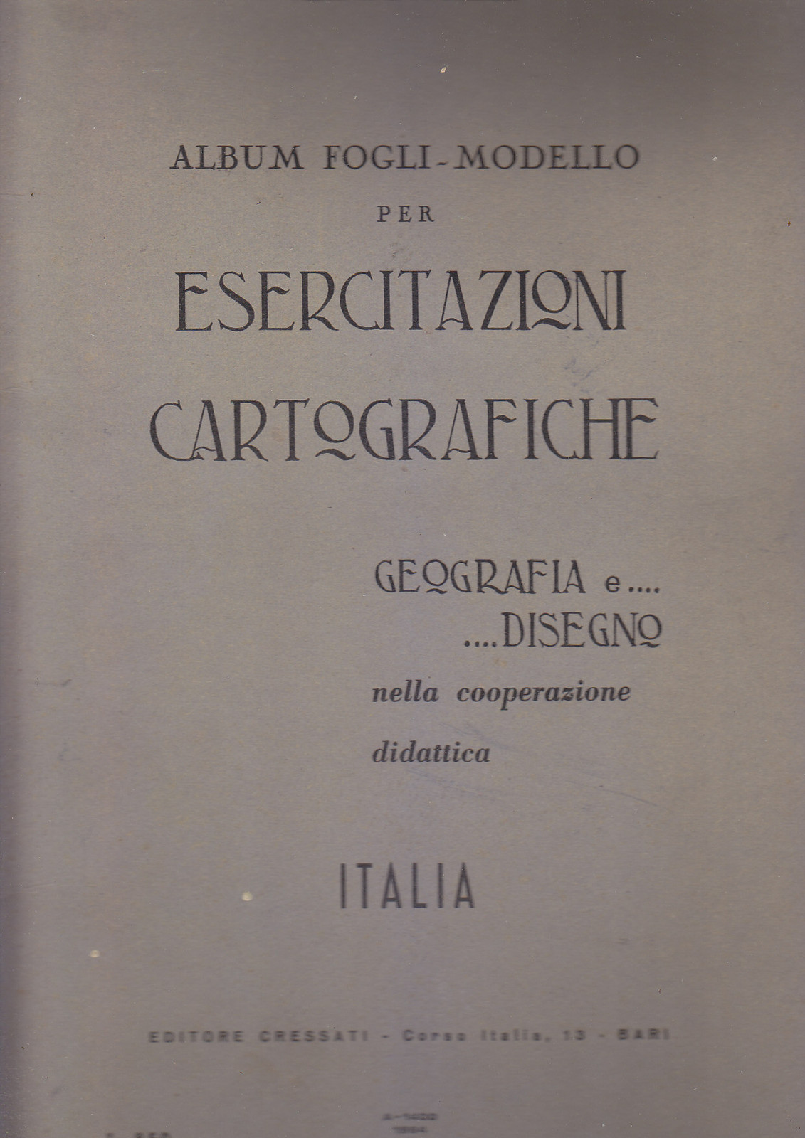ALBUM FOGLI MODELLO PER ESERCITAZIONI CARTOGRAFICHE Colucci 1964 Cressati Libro
