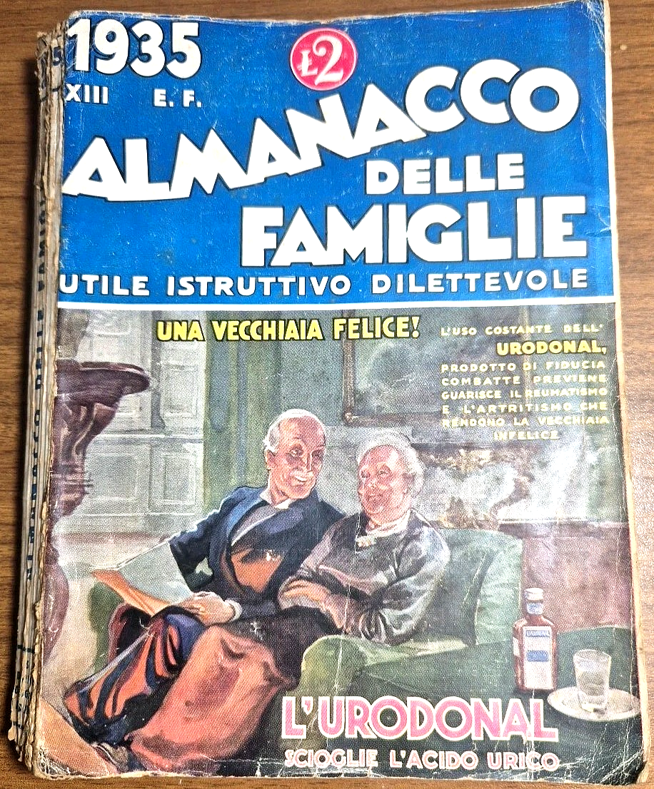 ALMANACCO DELLE FAMIGLIE 1935 Sonzogno utile istruttivo dilettevole Libro
