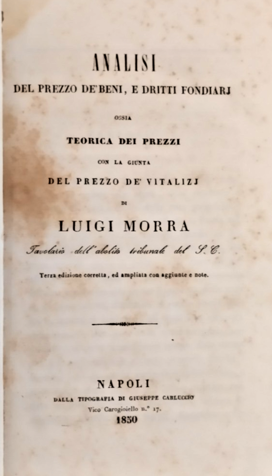 ANALISI DEL PREZZO DEI BENI E DIRITTI FONDIARI di L …