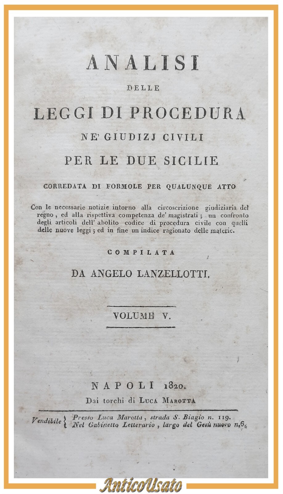 ANALISI DELLE LEGGI DI PROCEDURA CIVILI PER LE DUE SICILIE …
