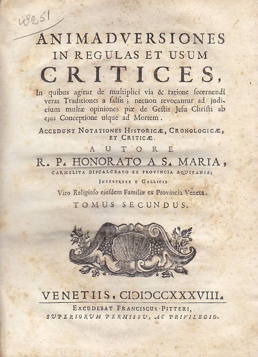 ANIMADVERSIONES IN REGULAS ET USUM CRITICES tomo II 1738 libro …