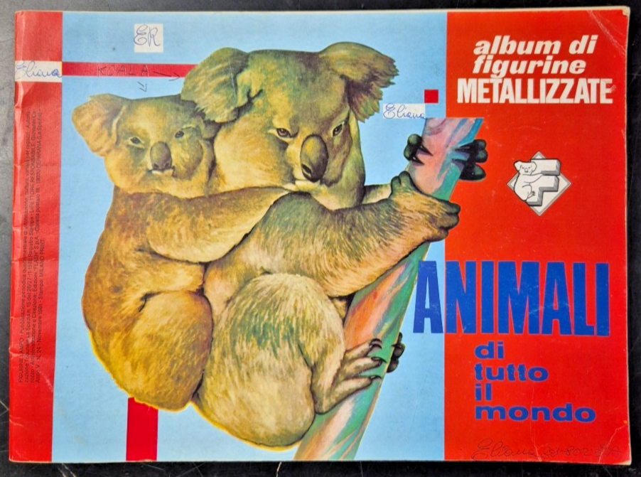 ANIMALI DI TUTTO IL MONDO Album con 12 Figurine Metallizzate …