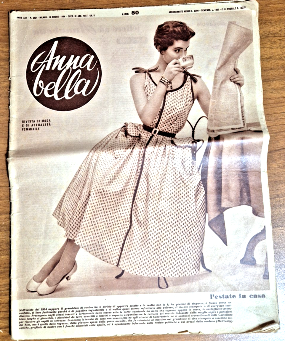 ANNA BELLA 16 maggio 1954 Rivista di Moda e attualità …