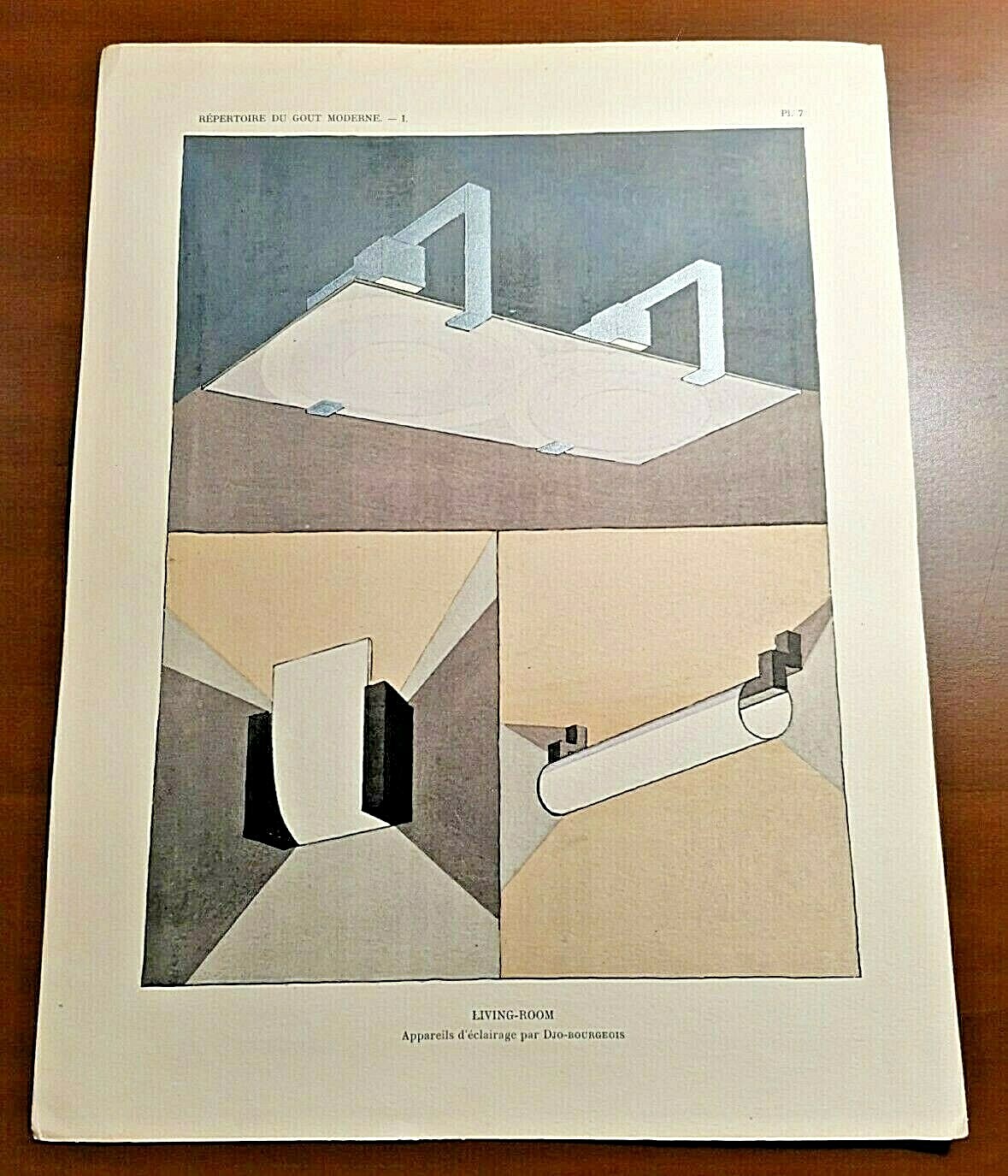 APPAREILS d'eclaraige par Djo Bourgeois Stampa Art Deco 1929 POCHOIR …