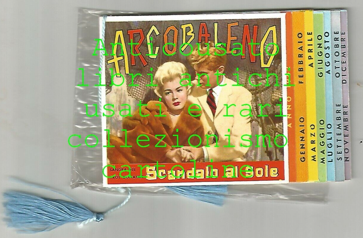 ARCOBALENO calendarietto da barbiere 1962 De Sica Sordi Bardot Ingrid …