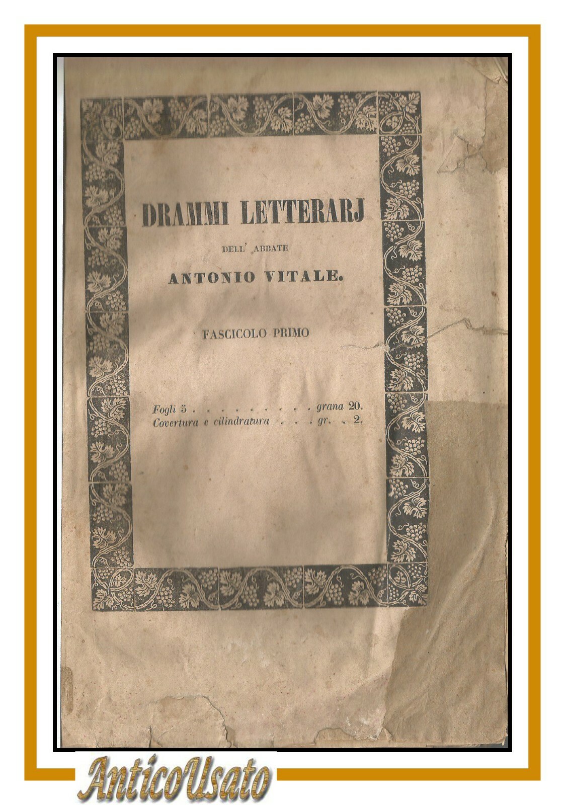 ARIOSTO CAPITATO TRA I BRIGANTI dell'abate Antonio Vitale 1846 libro …