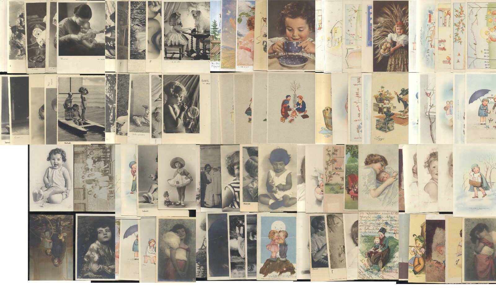Bambini 104 cartoline Vintage Da Collezione pochi doppioni viaggiate e …