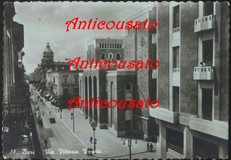 BARI VIA VITTORIO VENETO 1941 non viaggiata CARTOLINA ORIGINALE Vintage …